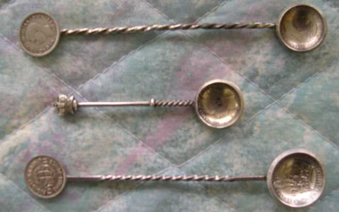 silver british coin spoons