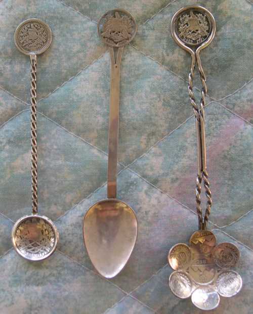guatamala silver coin spoons