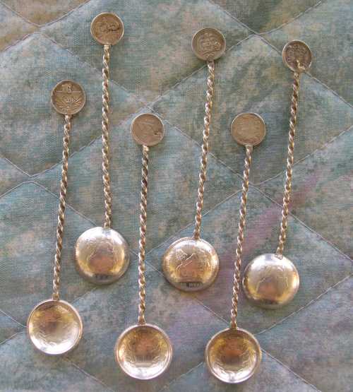 guatamala silver coin spoons