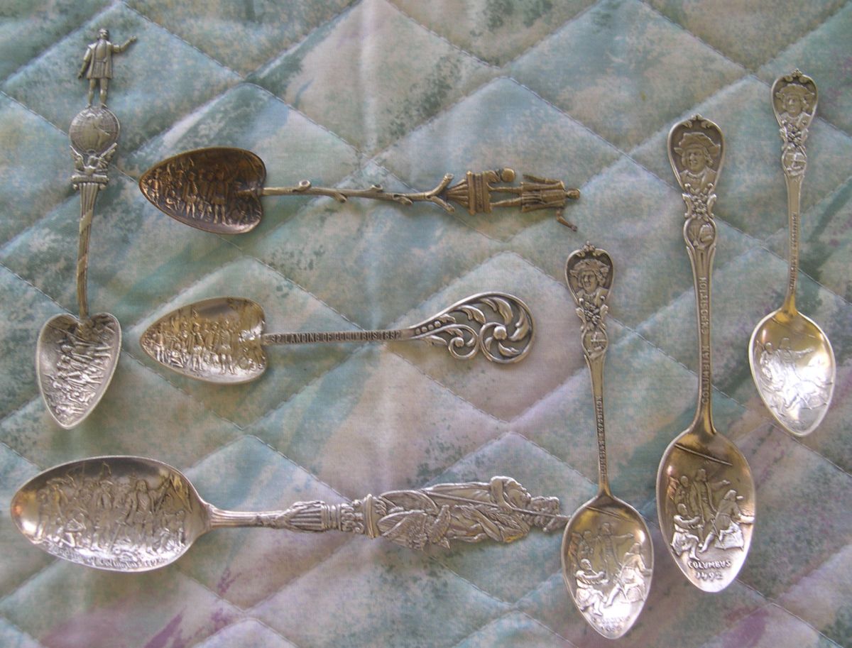 columbus landing party silver spoons
