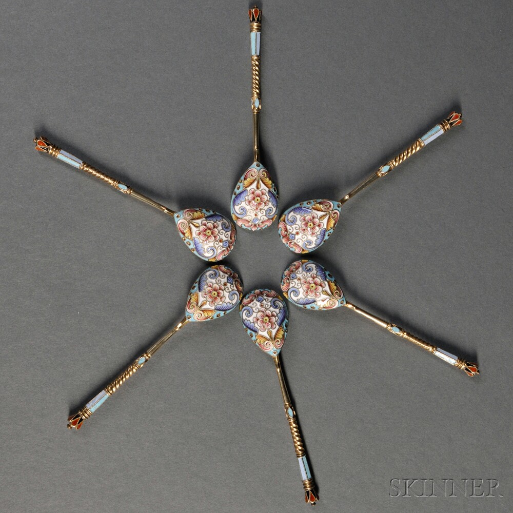 Russian enamel spoons